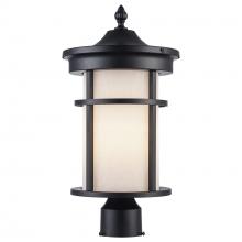 Trans Globe 40383 BK-FR - 1LT POST LANTERN-MD-CRACKLED W